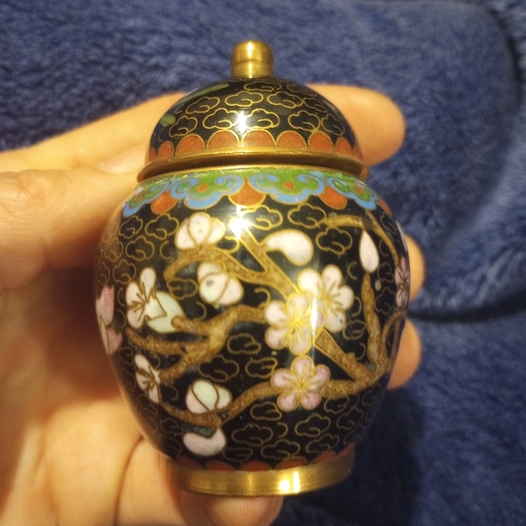 🌠 Vintage Cloisonne Jar, Small, EUC - Picture 3 of 7
